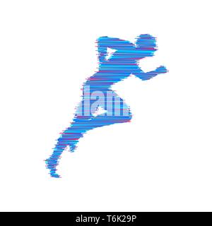 Uomo che corre. Design per lo sport e gli affari. Illustrazione Vettoriale. Illustrazione Vettoriale