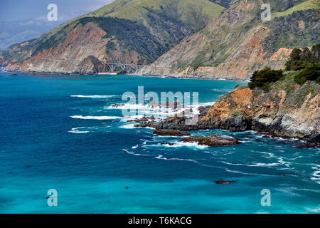 Big Creek ponte sulla autostrada 1, California Foto Stock