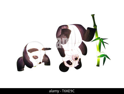 Decorare la varietà lanterne in il parco di notte Foto Stock