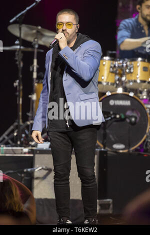 Aprile 27, 2019 - Nashville, Tennessee, Stati Uniti - 30 Aprile 2019 - Nashville, Tennessee - Danny Gokey esegue a 35 anni di amici: celebrare la musica di Michael W. Smith tenutosi presso la Bridgestone Arena. Photo credit: Federico Breedon/AdMedia. (Credito Immagine: © Federico Breedon/AdMedia via ZUMA filo) Foto Stock