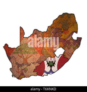 Emblema di Eastern Cape regione sulla mappa con le divisioni amministrative e frontiere del sud africa Foto Stock