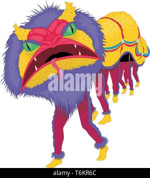 Anno Nuovo Cinese Dragon illustrazione vettoriale Illustrazione Vettoriale