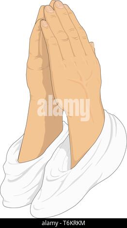 Pregando mani illustrazione vettoriale Illustrazione Vettoriale