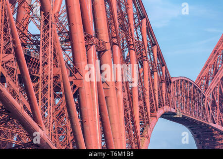 Particolare di costruzione via Ponte sul Firth of Forth in Scozia Foto Stock