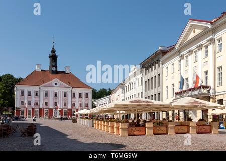 Piazza Municipio a Tartu Foto Stock