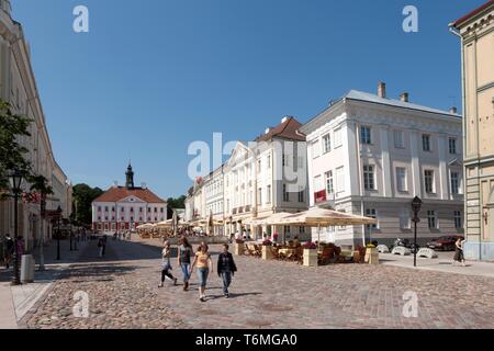 Piazza Municipio a Tartu Foto Stock