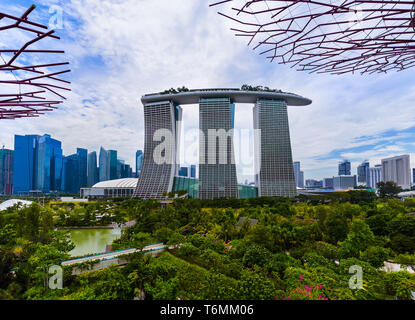 Park Gardens dalla Baia - Singapore Foto Stock
