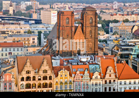 Wroclaw Piazza del Mercato, Vista panoramica, Polonia Foto Stock