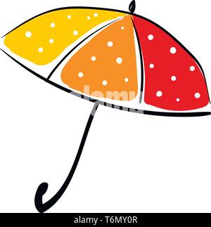 Ombrello multicolore illustrazione vettore su sfondo bianco Illustrazione Vettoriale