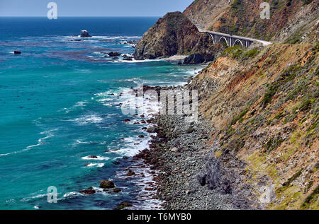 Big Creek ponte sulla autostrada 1, California Foto Stock