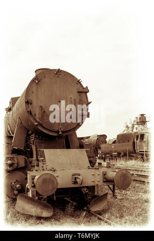 Retro Vintage vecchia locomotiva a vapore Foto Stock