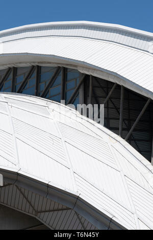 Tokyo Tatsumi International centro nuoto, Koto-Ku, Tokyo, Giappone. Costruito nel 1993. Progettato da Mitsuru uomo Senda, ambientale Istituto di Design. Foto Stock