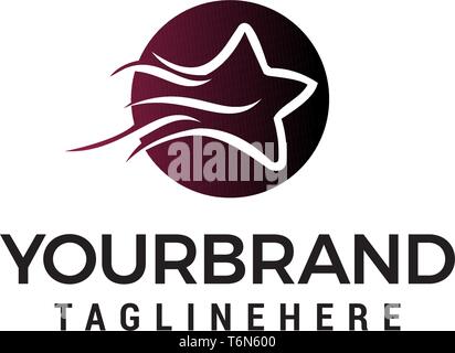 Star logo design concept vettore modello Illustrazione Vettoriale