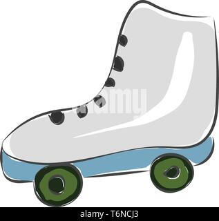 Un pattinaggio spettacolo con rullo verde nella parte inferiore del vettore di disegno a colori o illustrazione Illustrazione Vettoriale