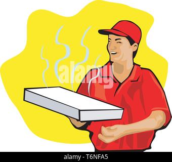 Consegna Pizza illustrazione vettoriale Illustrazione Vettoriale