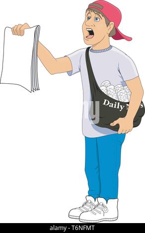 Paperboy illustrazione vettoriale Illustrazione Vettoriale