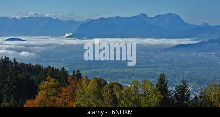 Vista dal monte Pfänder , nei pressi di Bregenz presso il lago di Costanza Foto Stock