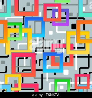 Seamless texture. Abstract disegno geometrico. Moderno mosaico colorato sfondo. Illustrazione Vettoriale