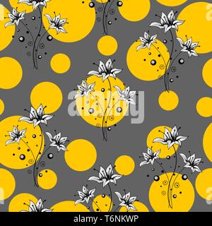 Bellissima seamless pattern con fiori. Illustrazione Vettoriale