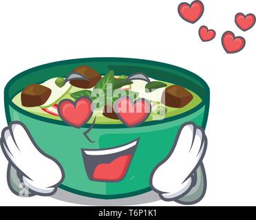 In amore il curry verde nella forma dei caratteri Illustrazione Vettoriale