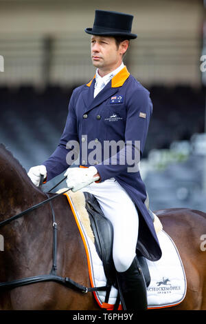 Badminton, UK. Il 2 maggio 2019. Christopher Burton. AUS. Graf Liberty. Punteggio ottenuto 27.7. Dressage. Mitsubishi Motors Badminton Horse Trials. Rolex Grand Slam evento. Horse Trials. Eventing. Badminton. Gloucestershire. Regno Unito. GBR. 02/05/2019. Credito: Sport In immagini/Alamy Live News Foto Stock