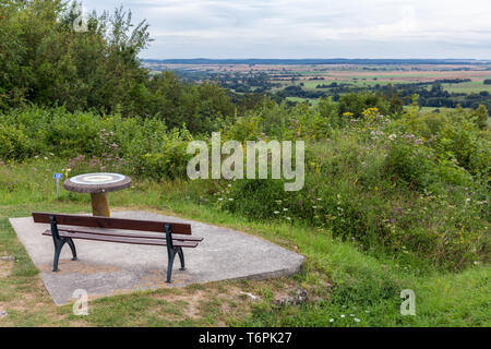 Viewpoint Butte de Vauquois in Francia con panoramica WW1 campo di battaglia Foto Stock