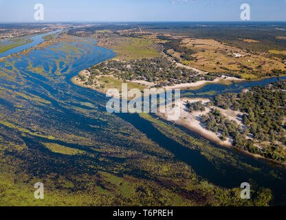 L'Okavango delta del fiume nel nord della Namibia, Africa Foto Stock