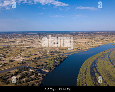 L'Okavango delta del fiume nel nord della Namibia, Africa Foto Stock