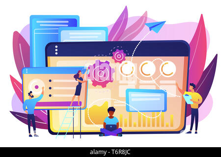 SEO analytics team concetto illustrazione vettoriale. Foto Stock