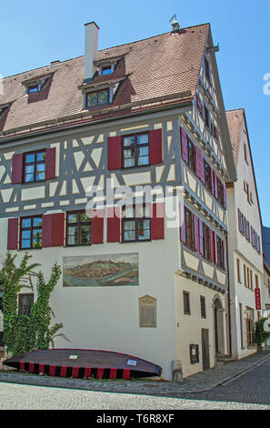 Bella casa, casa di pescatori, Ulm Foto Stock