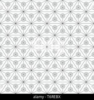 Abstract pattern senza giunture di triangoli diviso in tre parti uguali con un cerchi all'interno. Ripetizione piastrelle geometriche. Moderna ed elegante struttura. Illustrazione Vettoriale