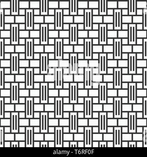 Vector seamless pattern di strisce rettangolari. Moderna ed elegante struttura. Reticolo geometrico a. Le linee rette. Nastri intrecciati. Monocromatico. Illustrazione Vettoriale