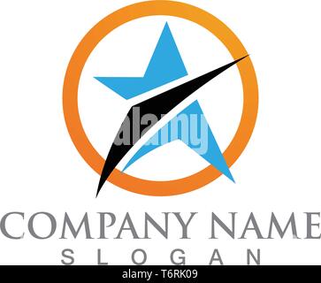Star logo di successo e simbolo di successo Illustrazione Vettoriale