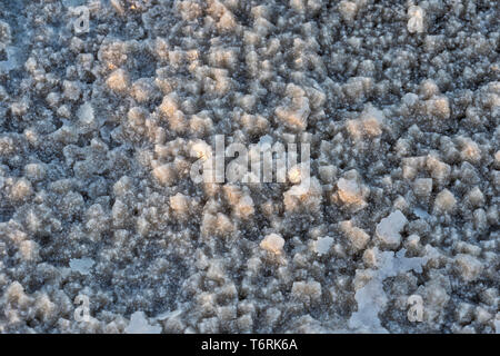 Close up di sale delle pianure di sale del Lago Asale nella depressione di Danakil in Etiopia in Africa Foto Stock