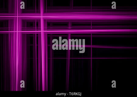 Abstract rainbow neon incandescente linee di attraversamento pattern. Sfondo scuro di luci al neon colorate luce incandescente forme. Foto Stock