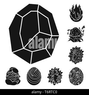 L'uovo,dragon,diamond,fiamma,crescita,cosmic,snow,finitura lucida,blu,gem,crystal,fiery,foglie,universo,freddo,l'acqua,rock,il magma,verde,stelle,frost,pasqua,abisso,vigore,rainbow,lava,natura,SKY,fantastica,carino,dinosauro,magic,monster,fantasy,storia,grandi,animale preistorico,,impostare,vettore,icona,immagine,isolato,raccolta,design,l'elemento,graphic,segno,Black,semplici vettori vettore , Illustrazione Vettoriale