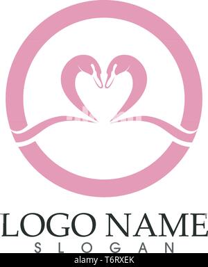 Swan simboli logoand icone template vettoriale Illustrazione Vettoriale