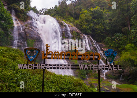 Cascate Wachirathan, il Doi Inthanon national park, Thailandia Foto Stock