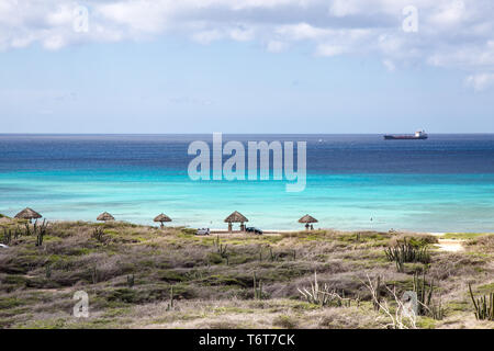 Vista dal Faro California sull'isola di Aruba nei Caraibi Foto Stock