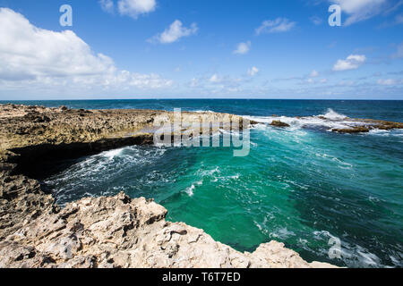 Costa Nord dell'isola di Aruba nei Caraibi Foto Stock