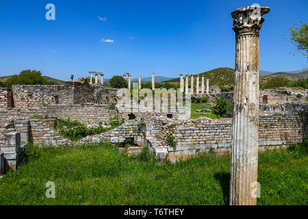 Il Tempio di Afrodite, Aphrodisias resti romani, sito patrimonio mondiale dell'UNESCO, Turchia occidentale Foto Stock