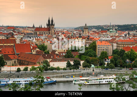 Vista su Praga, Repubblica Ceca Foto Stock