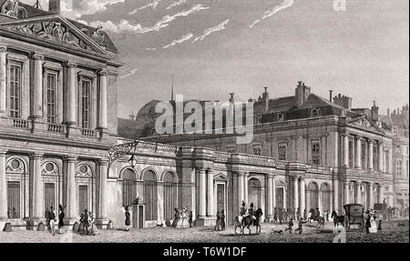 Il Palais-Royal, Parigi, antichi di acciaio inciso stampa, 1831 Foto Stock