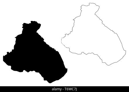 Regione Nord (regioni del Camerun, Repubblica del Camerun) mappa illustrazione vettoriale, scribble sketch mappa del Nord Illustrazione Vettoriale