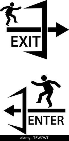Uscita di emergenza solo segno . Lettering creativo illustrazione vettoriale. illustrazione in formato vettoriale. Illustrazione Vettoriale