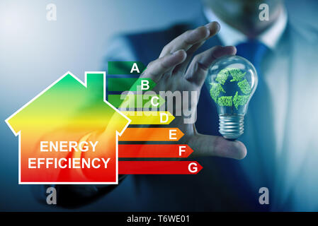 Imprenditore in efficienza energetica concept Foto Stock