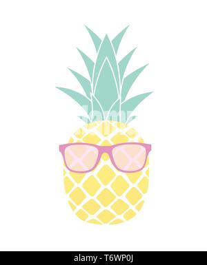 Carino Estate ananas in occhiali da sole. Illustrazione vettoriale EPS10 Illustrazione Vettoriale