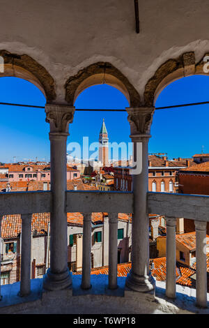 Vista dal Palazzo Contarini del Bovolo a Venezia Italia Foto Stock