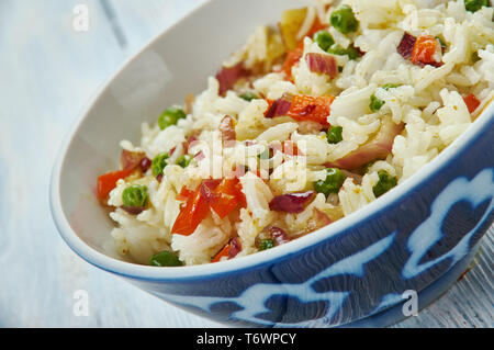 Bruciò Aglio Rice Foto Stock
