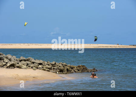 Barra de Cunhau, Brasile - 23 Gennaio 2019: la spiaggia di Barra de Cunhau vicino a Pipa in Brasile Foto Stock